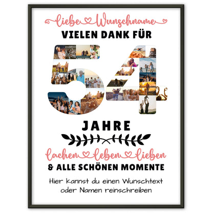 Personalisiertes Poster 54 Geburtstag Für Papa Mama Bruder & Schwester