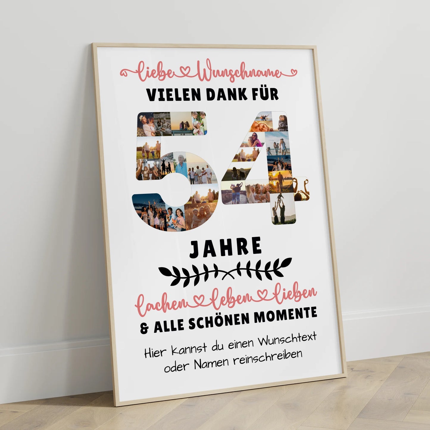 Personalisiertes Poster 54 Geburtstag Für Papa Mama Bruder & Schwester