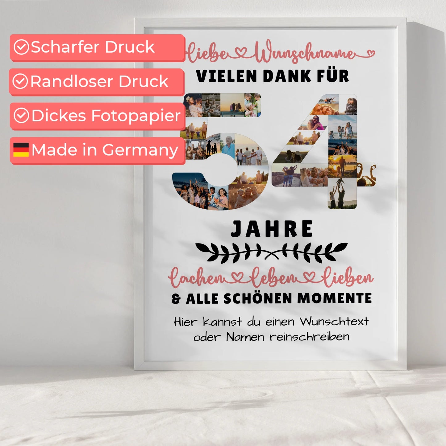 Personalisiertes Poster 54 Geburtstag Für Papa Mama Bruder & Schwester