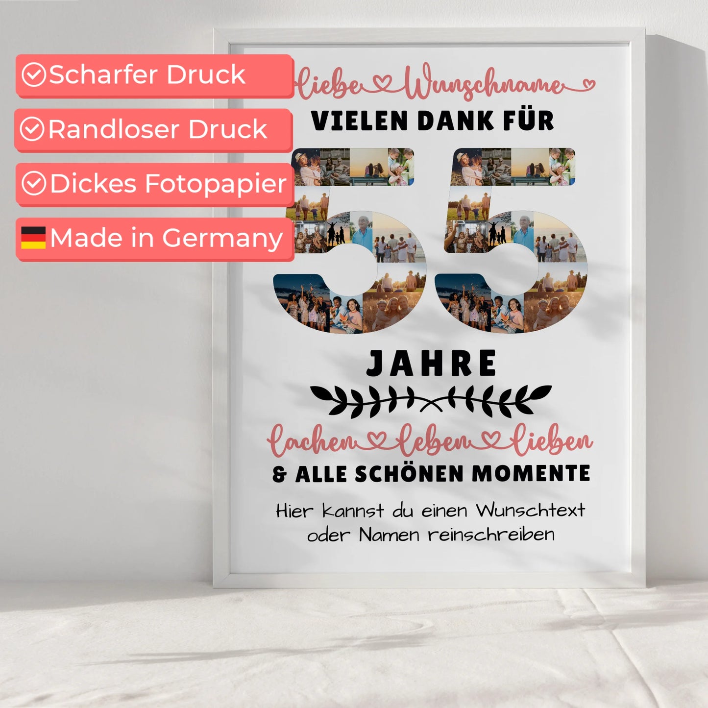 Personalisiertes Poster 55 Geburtstag Für Bruder Schwester Papa & Mama