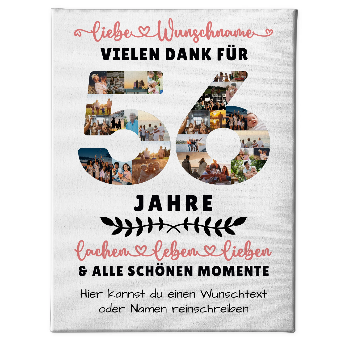 Personalisierte Leinwand 56 Geburtstag Für Bruder Schwester Mama & Papa 1