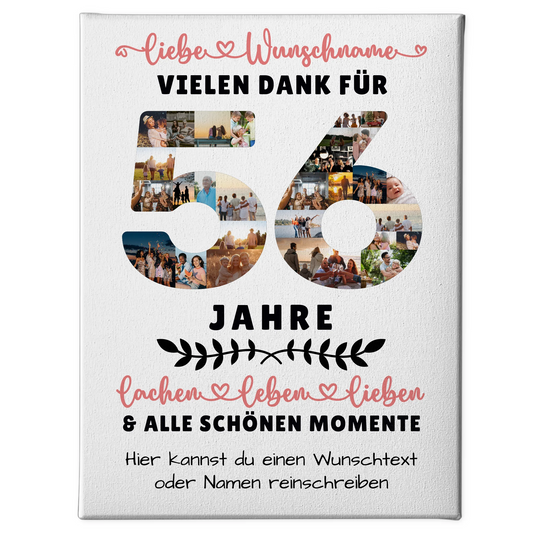 Personalisierte Leinwand 56 Geburtstag Für Bruder Schwester Mama & Papa 1