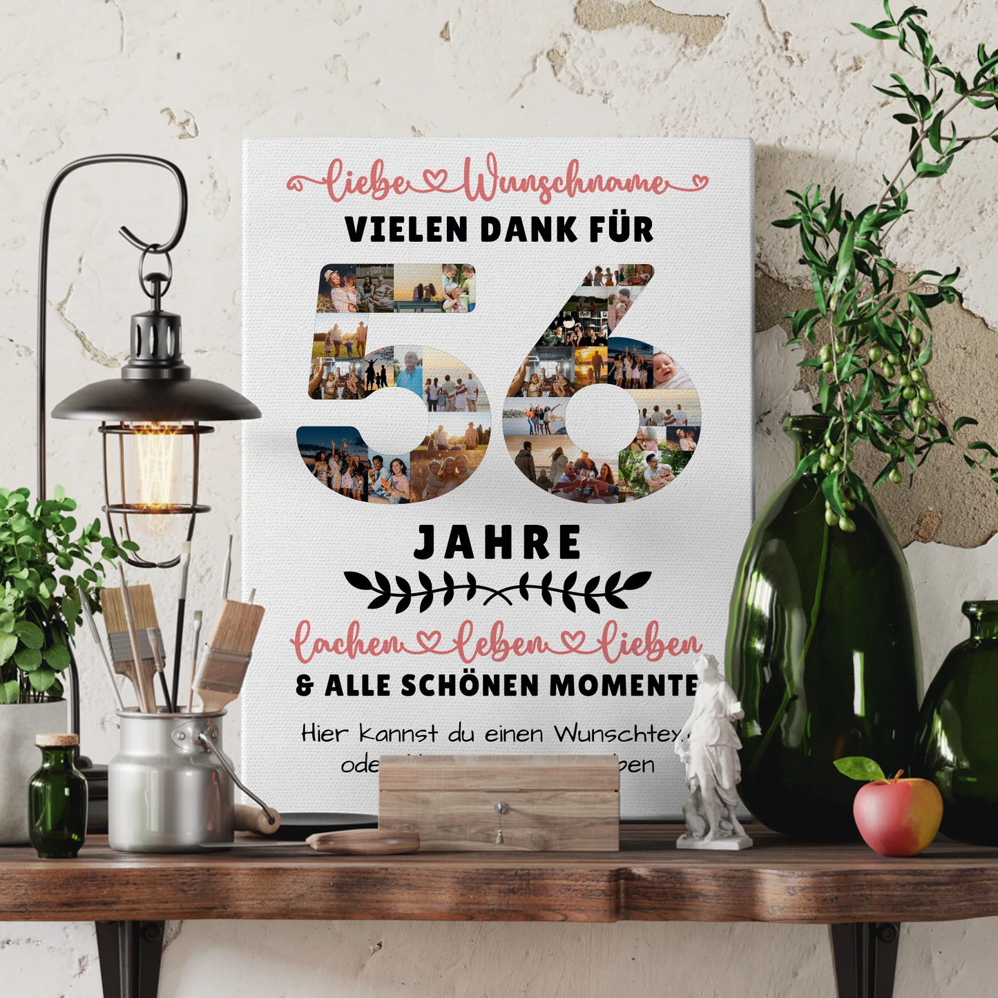 Personalisierte Leinwand 56 Geburtstag Für Bruder Schwester Mama & Papa 3