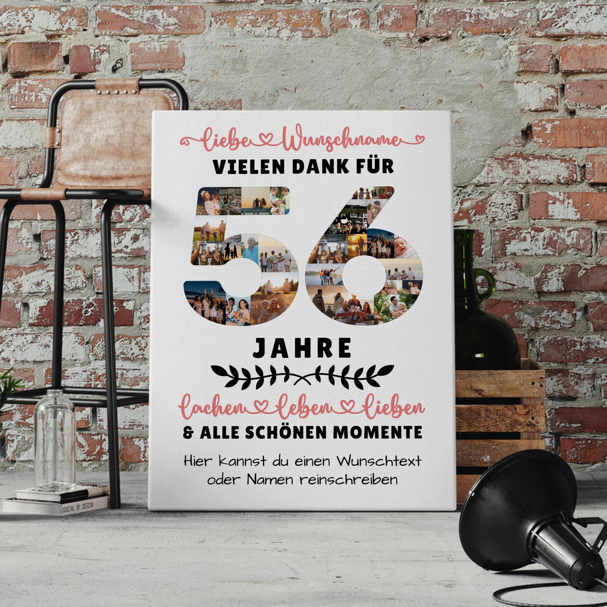 Personalisierte Leinwand 56 Geburtstag Für Bruder Schwester Mama & Papa 4