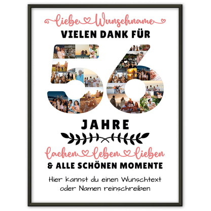 Personalisiertes Poster 56 Geburtstag Für Bruder Schwester Mama & Papa