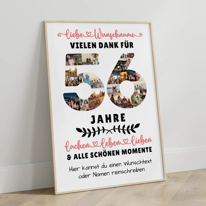 Personalisiertes Poster 56 Geburtstag Für Bruder Schwester Mama & Papa
