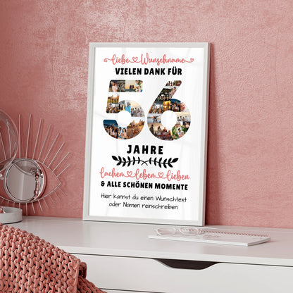 Personalisiertes Poster 56 Geburtstag Für Bruder Schwester Mama & Papa