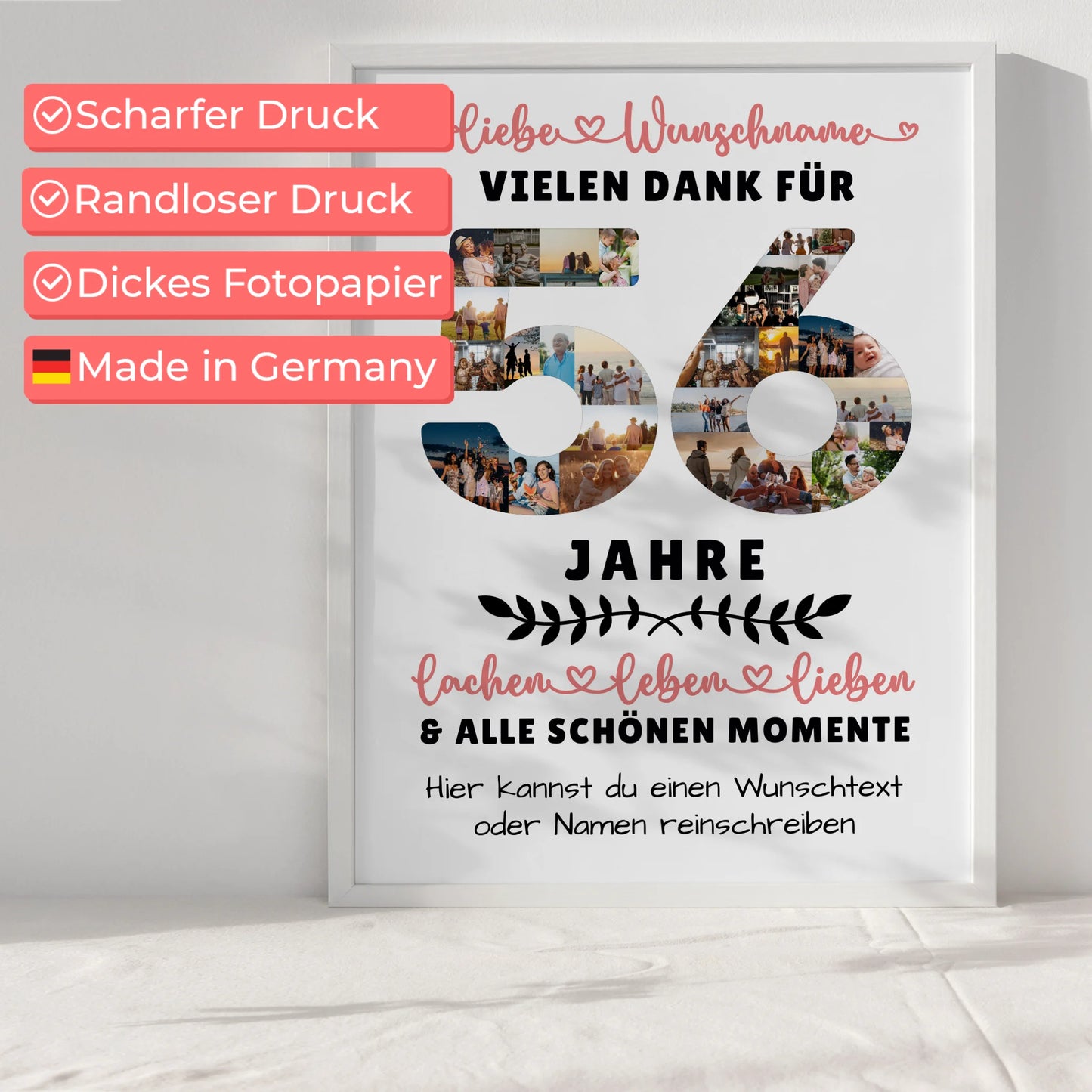 Personalisiertes Poster 56 Geburtstag Für Bruder Schwester Mama & Papa