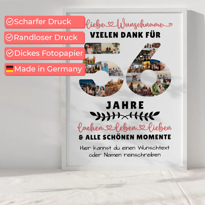 Personalisiertes Poster 56 Geburtstag Für Bruder Schwester Mama & Papa