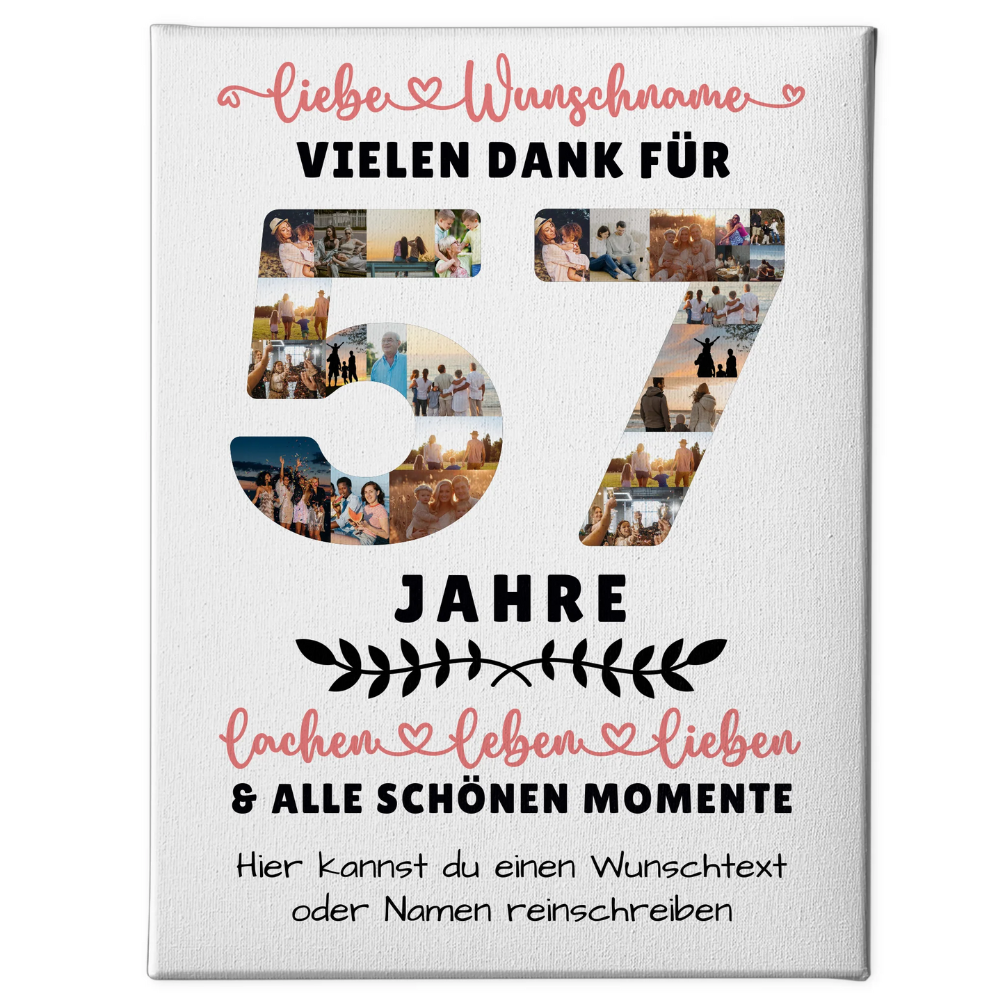Personalisierte Leinwand 57 Geburtstag Für Schwester Bruder Mama & Papa 1
