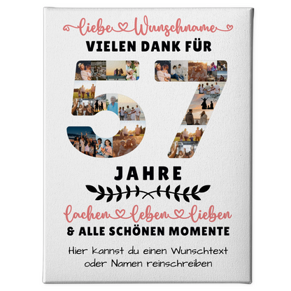 Personalisierte Leinwand 57 Geburtstag Für Schwester Bruder Mama & Papa 1