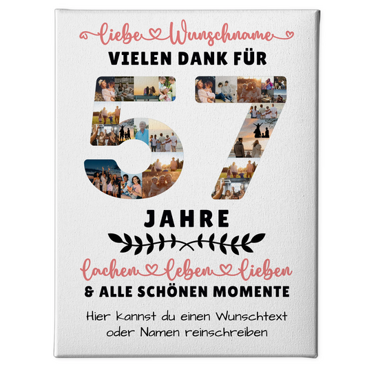 Personalisierte Leinwand 57 Geburtstag Für Schwester Bruder Mama & Papa 1