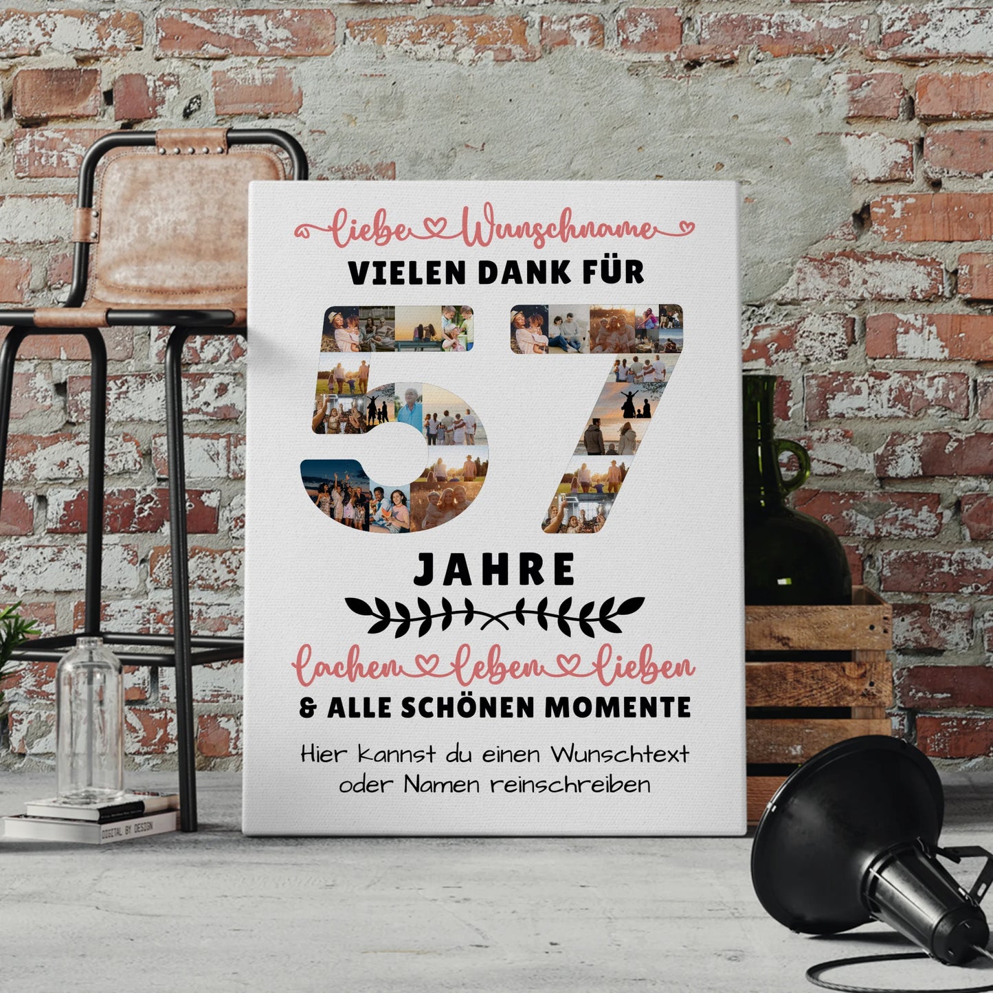 Personalisierte Leinwand 57 Geburtstag Für Schwester Bruder Mama & Papa 4