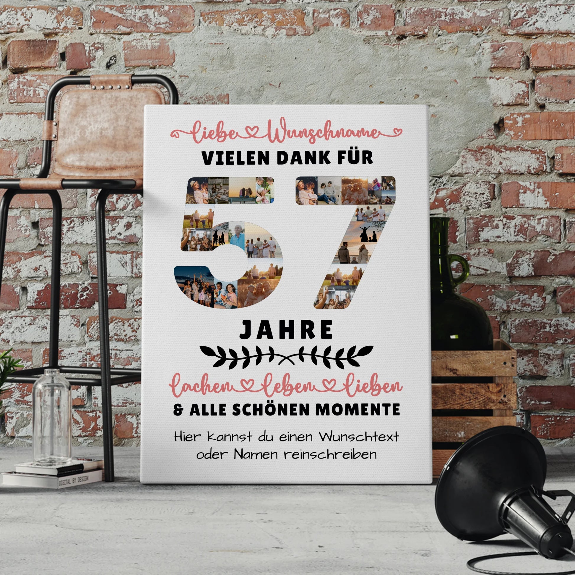 Personalisierte Leinwand 57 Geburtstag Für Schwester Bruder Mama & Papa 4