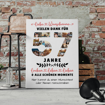 Personalisierte Leinwand 57 Geburtstag Für Schwester Bruder Mama & Papa 4