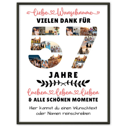 Personalisiertes Poster 57 Geburtstag Für Schwester Bruder Mama & Papa