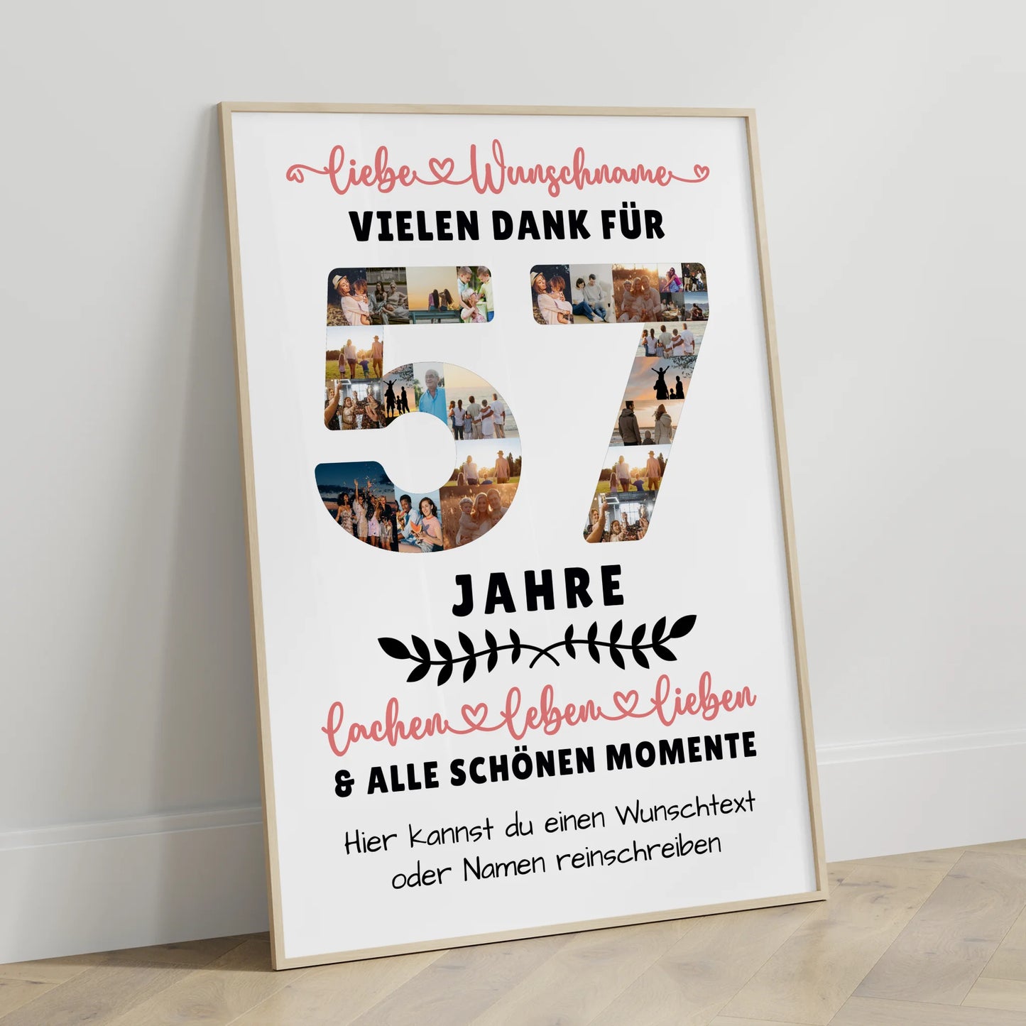 Personalisiertes Poster 57 Geburtstag Für Schwester Bruder Mama & Papa