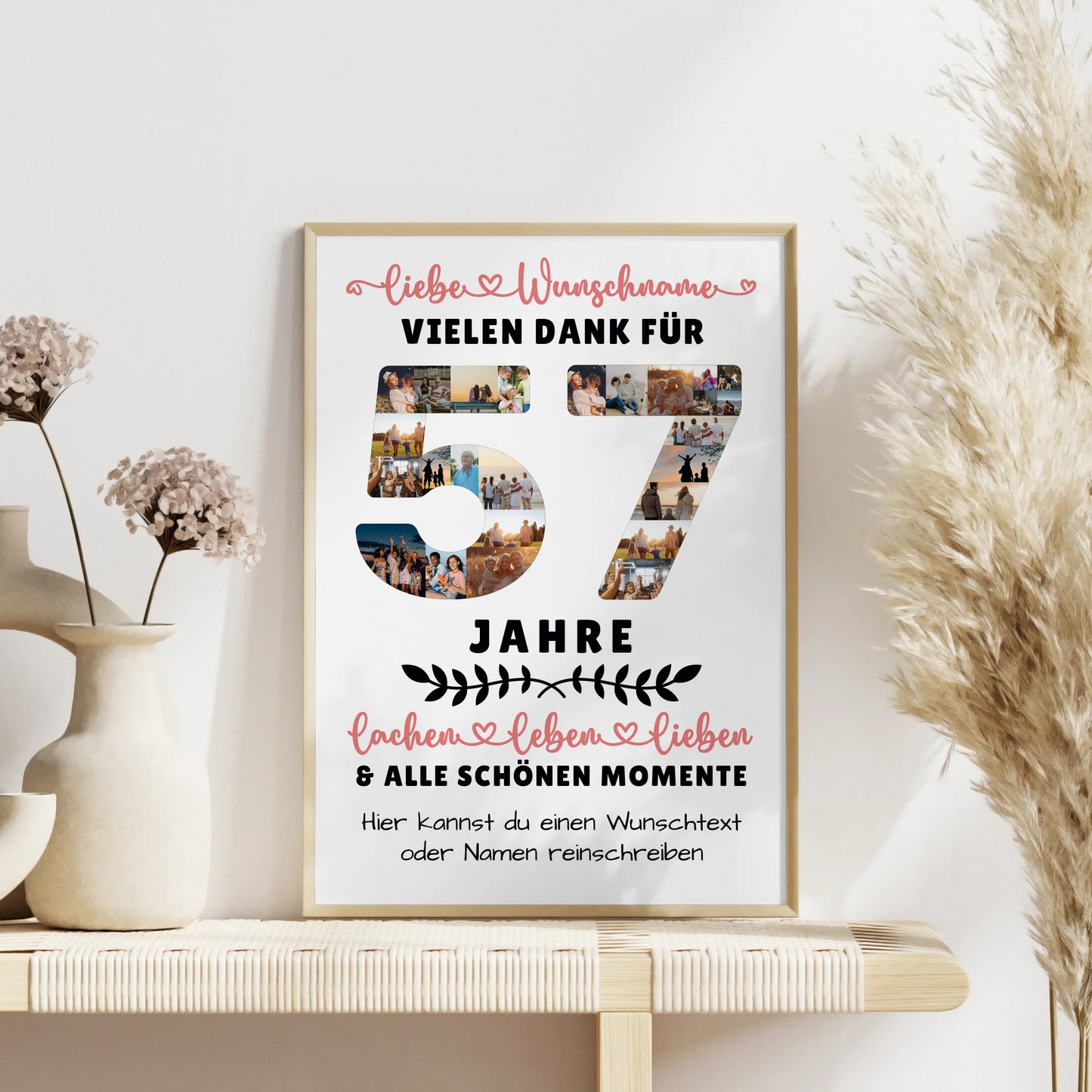 Personalisiertes Poster 57 Geburtstag Für Schwester Bruder Mama & Papa