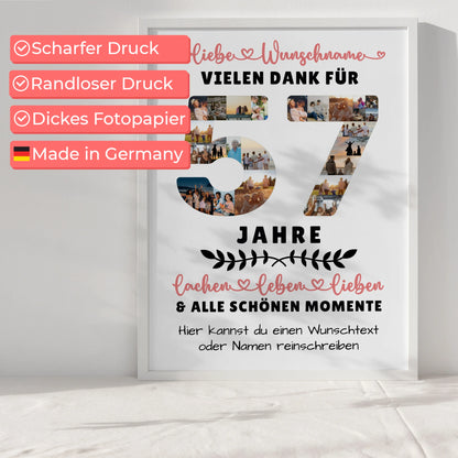 Personalisiertes Poster 57 Geburtstag Für Schwester Bruder Mama & Papa