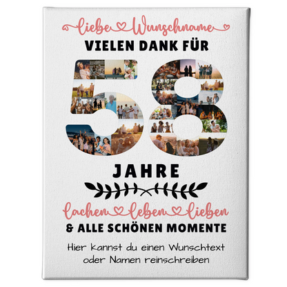 Personalisierte Leinwand 58 Geburtstag Für Schwester Bruder Papa & Mama 1