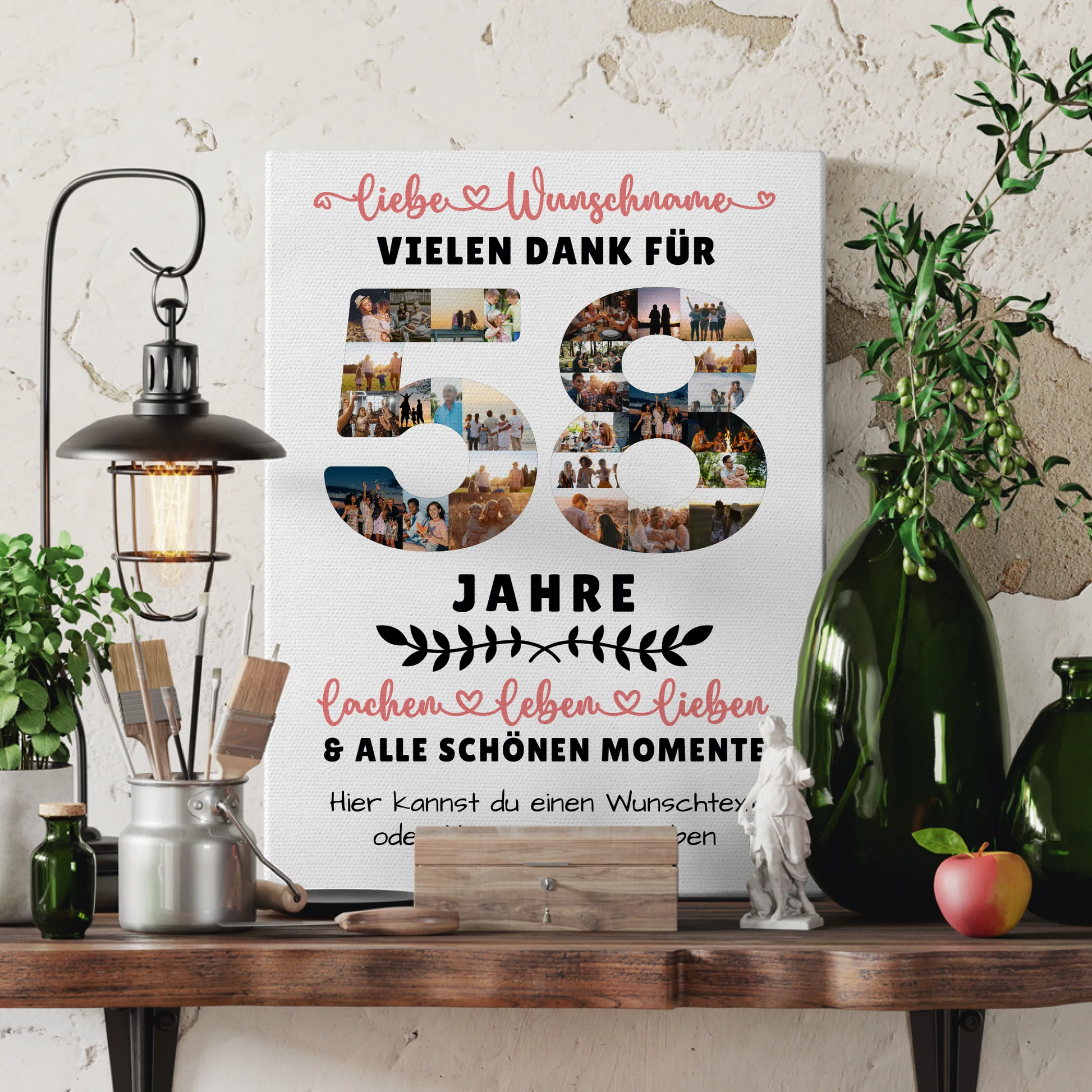 Personalisierte Leinwand 58 Geburtstag Für Schwester Bruder Papa & Mama 3