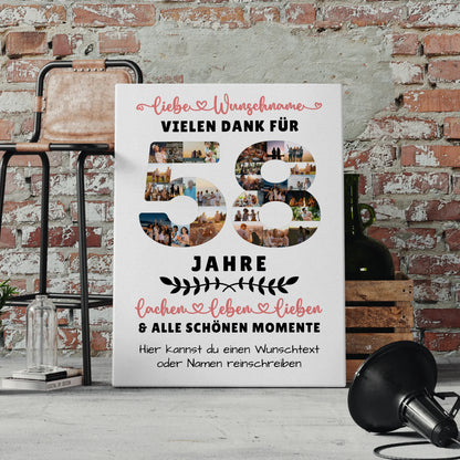 Personalisierte Leinwand 58 Geburtstag Für Schwester Bruder Papa & Mama 4