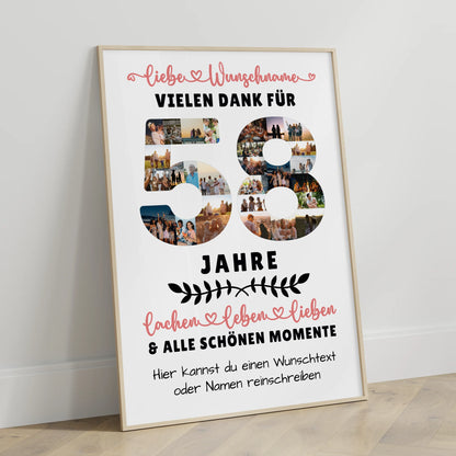 Personalisiertes Poster 58 Geburtstag Für Schwester Bruder Papa & Mama
