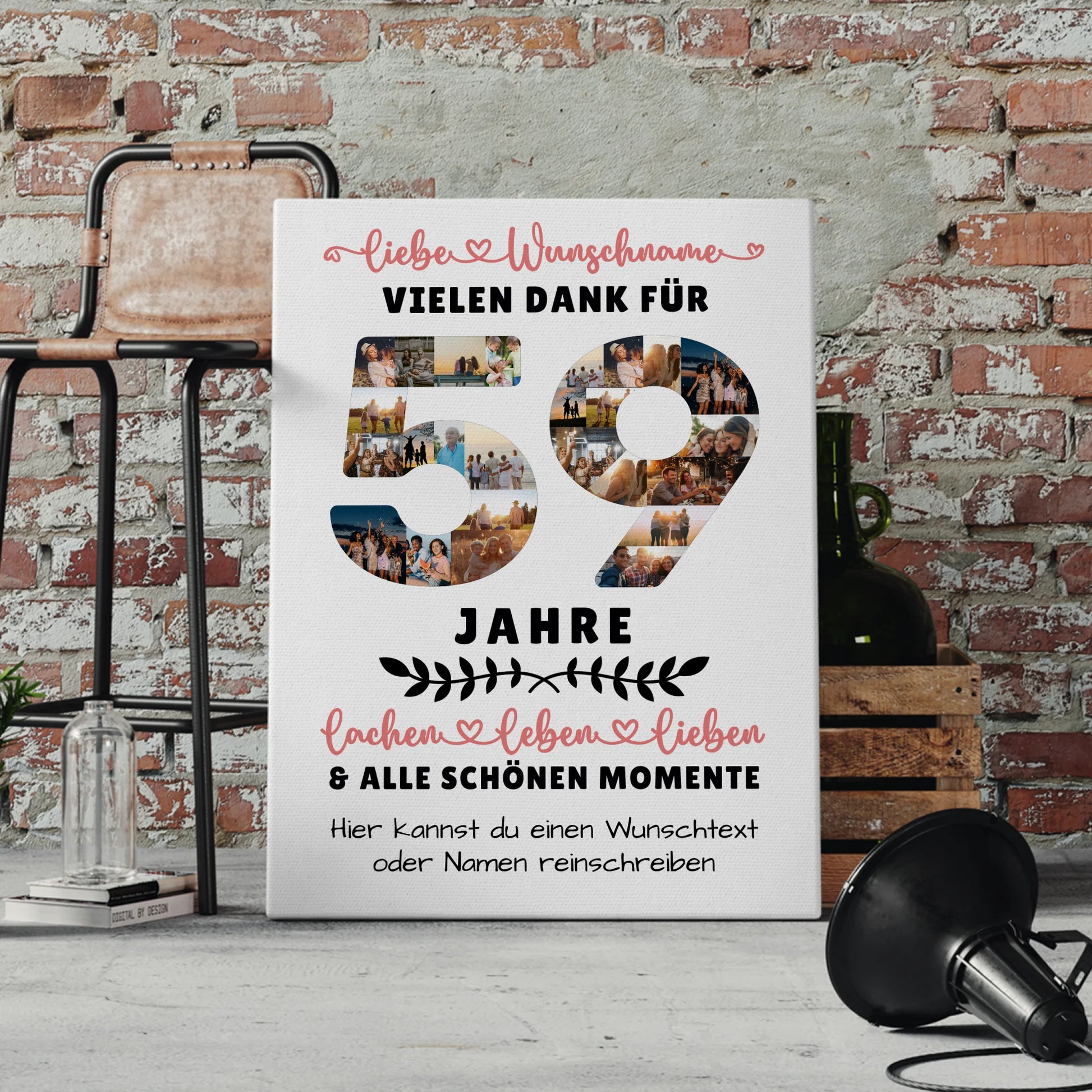 Personalisierte Leinwand 59 Geburtstag Für Mama Papa Schwester & Bruder 4