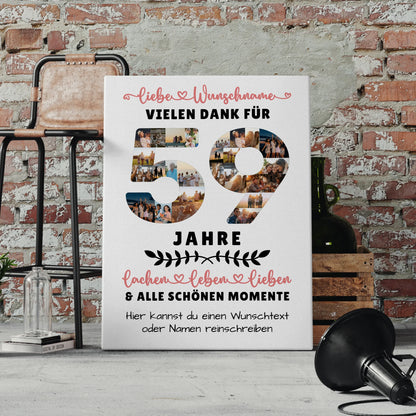 Personalisierte Leinwand 59 Geburtstag Für Mama Papa Schwester & Bruder 4