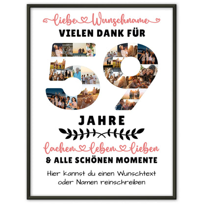 Personalisiertes Poster 59 Geburtstag Für Mama Papa Schwester & Bruder