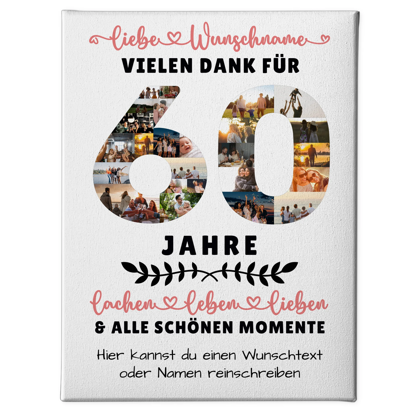 Personalisierte Leinwand 60 Geburtstag Für Papa Mama Schwester & Bruder 1