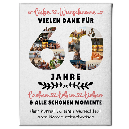 Personalisierte Leinwand 60 Geburtstag Für Papa Mama Schwester & Bruder 1
