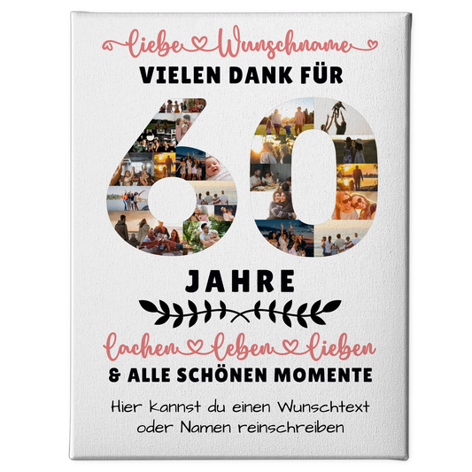 Personalisierte Leinwand 60 Geburtstag Für Papa Mama Schwester & Bruder 1
