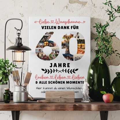 Personalisierte Leinwand 60 Geburtstag Für Papa Mama Schwester & Bruder 3