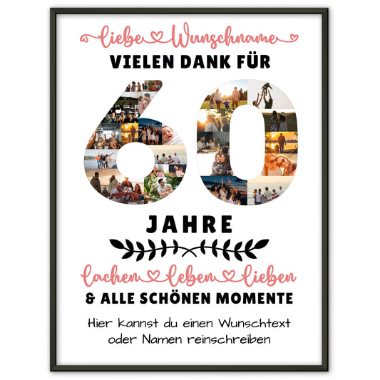 Personalisiertes Poster 60 Geburtstag Für Papa Mama Schwester & Bruder