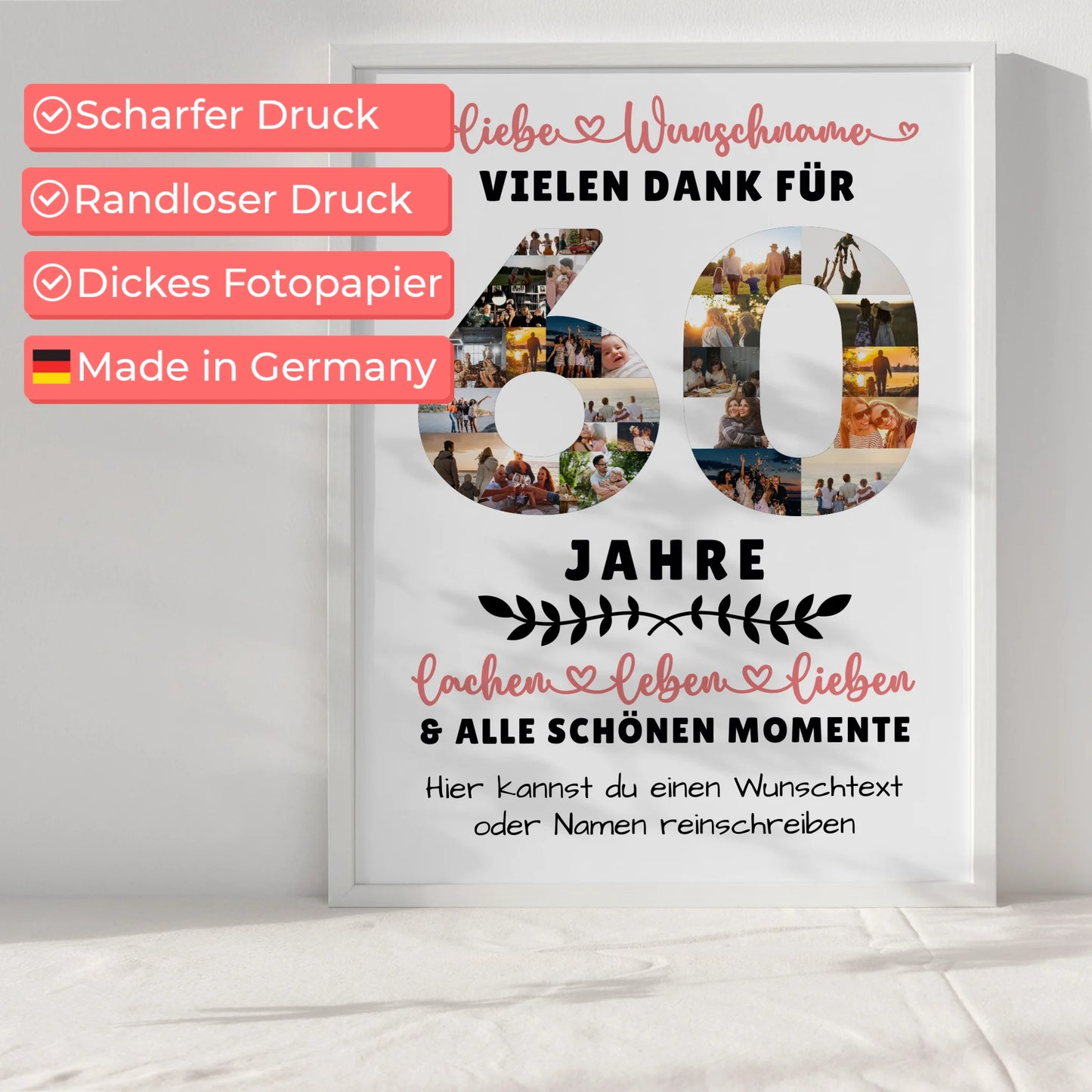 Personalisiertes Poster 60 Geburtstag Für Papa Mama Schwester & Bruder