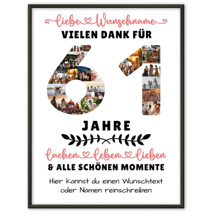 Personalisiertes Poster 61 Geburtstag Für Papa Mama Bruder & Schwester