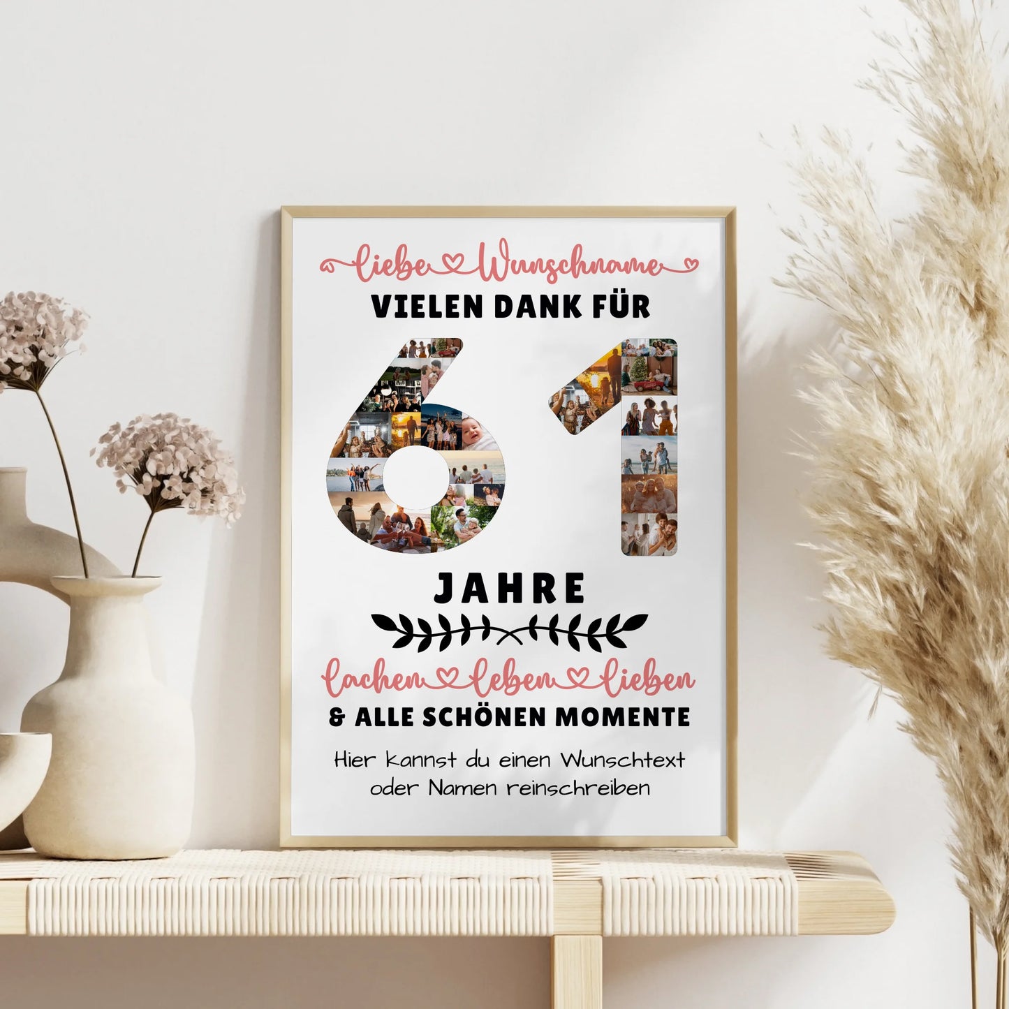 Personalisiertes Poster 61 Geburtstag Für Papa Mama Bruder & Schwester