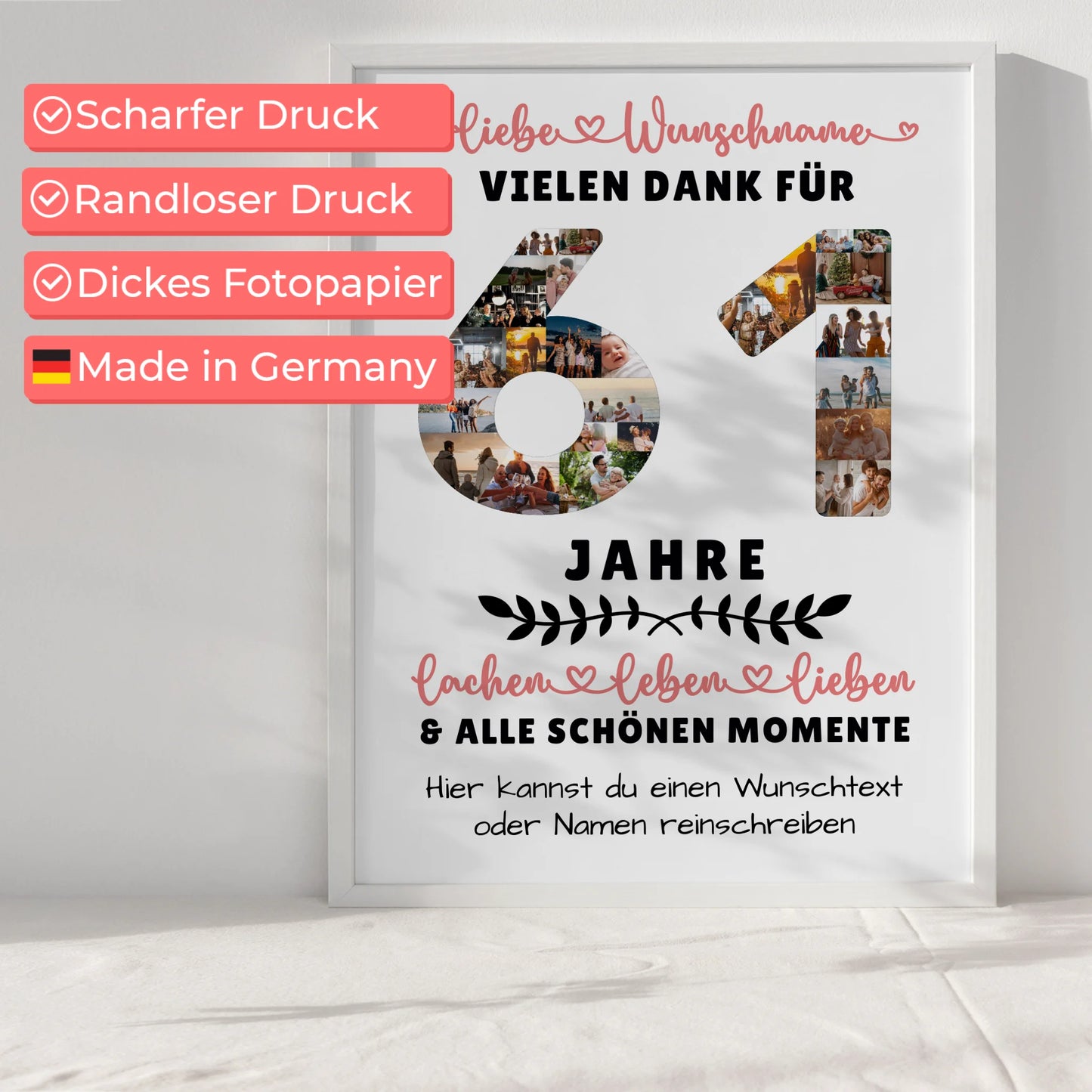 Personalisiertes Poster 61 Geburtstag Für Papa Mama Bruder & Schwester