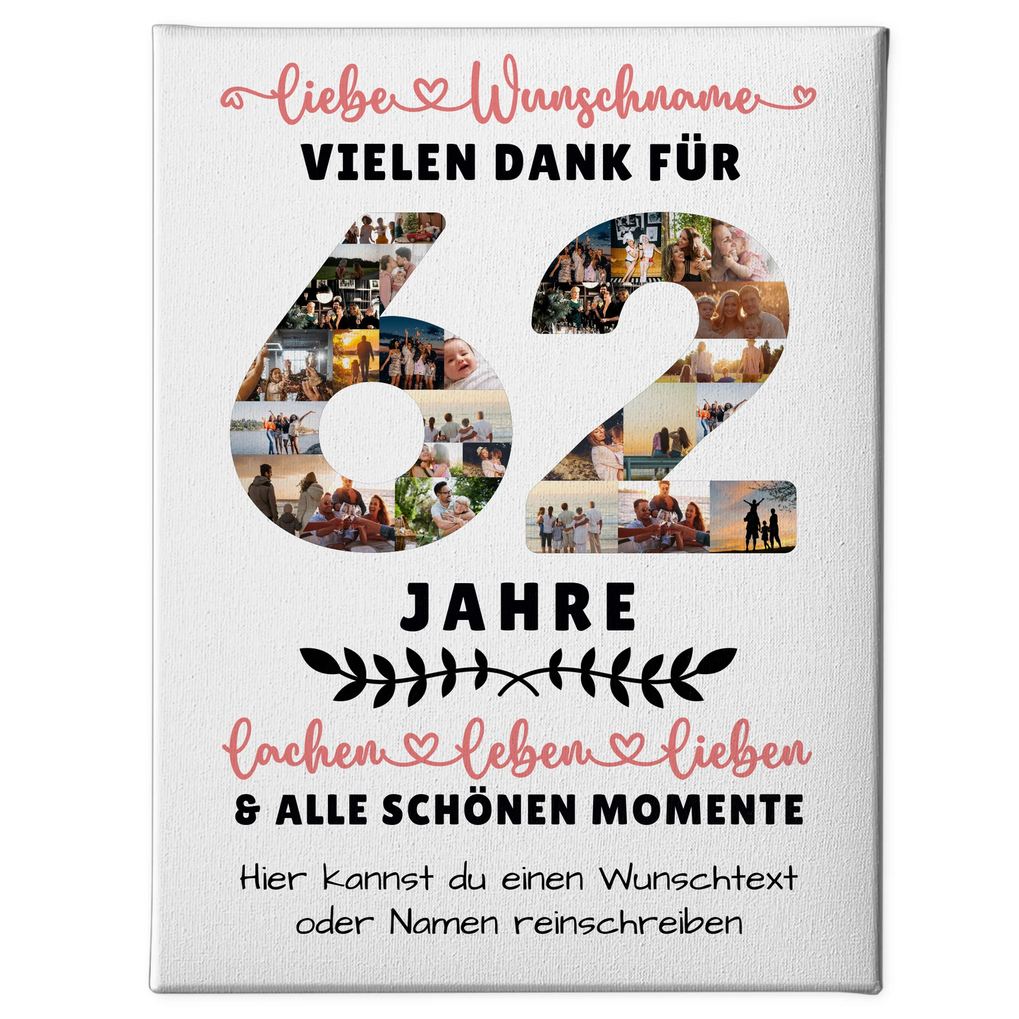 Personalisierte Leinwand 62 Geburtstag Für Bruder Schwester Papa & Mama 1