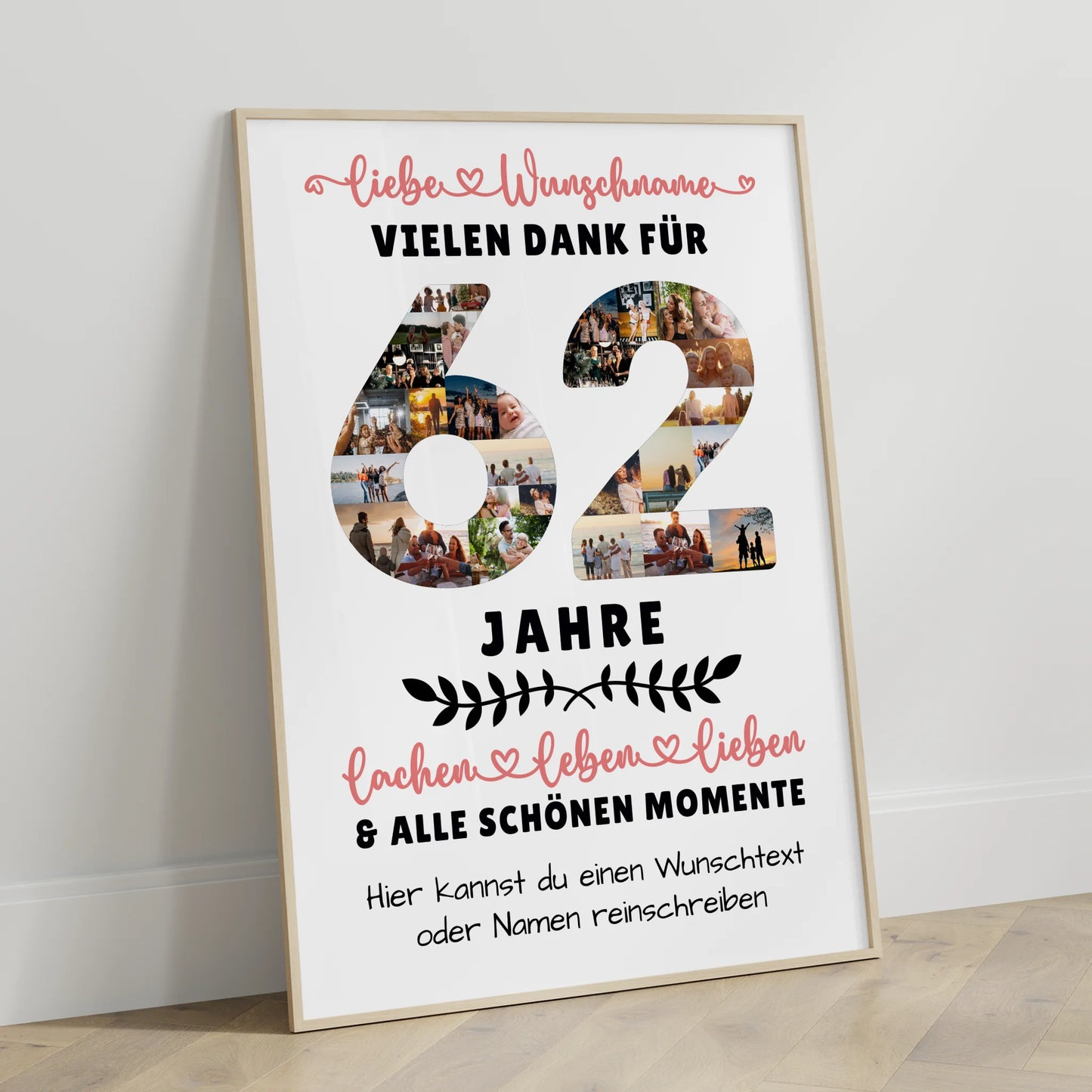 Personalisiertes Poster 62 Geburtstag Für Bruder Schwester Papa & Mama