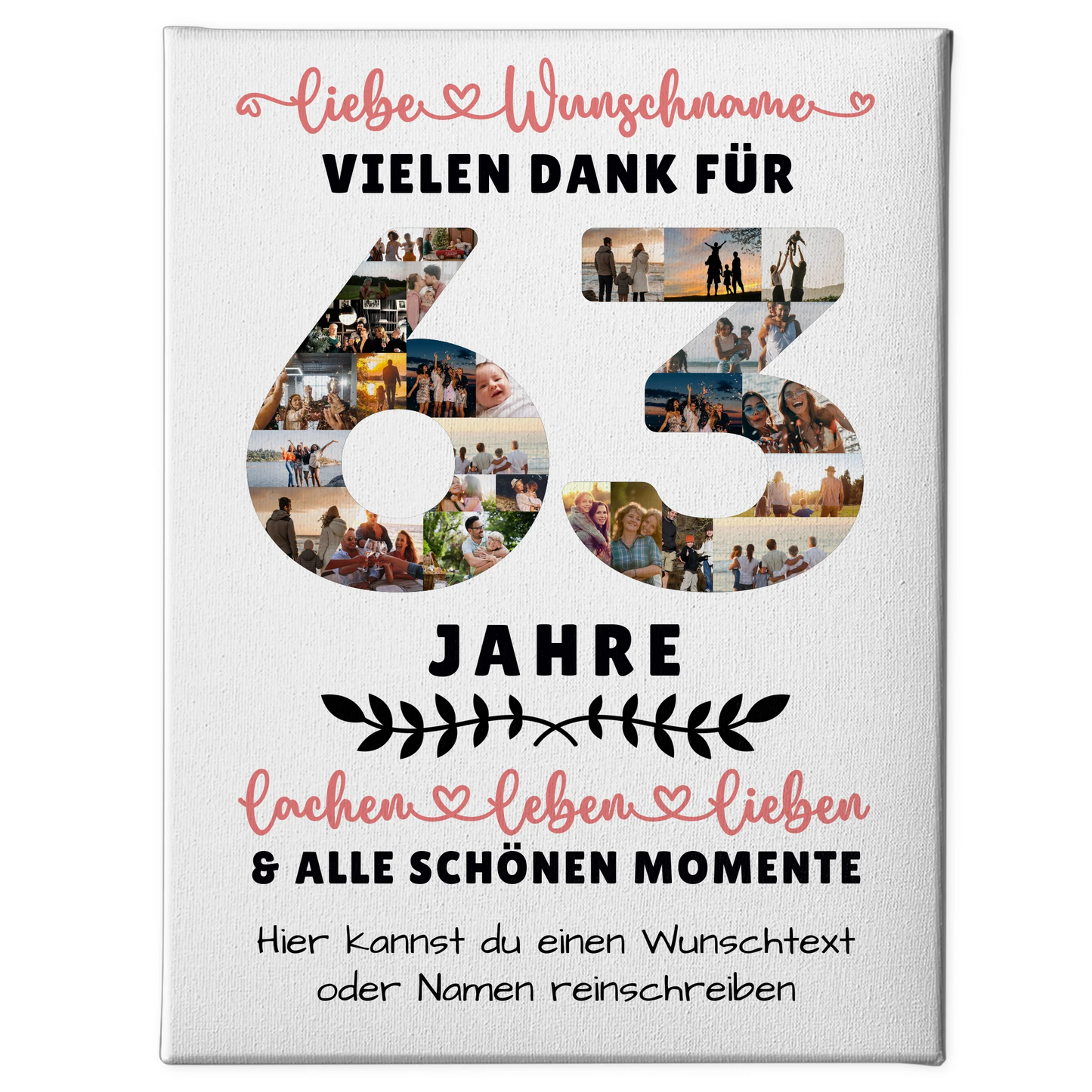 Personalisierte Leinwand 63 Geburtstag Für Bruder Schwester Mama & Papa 1