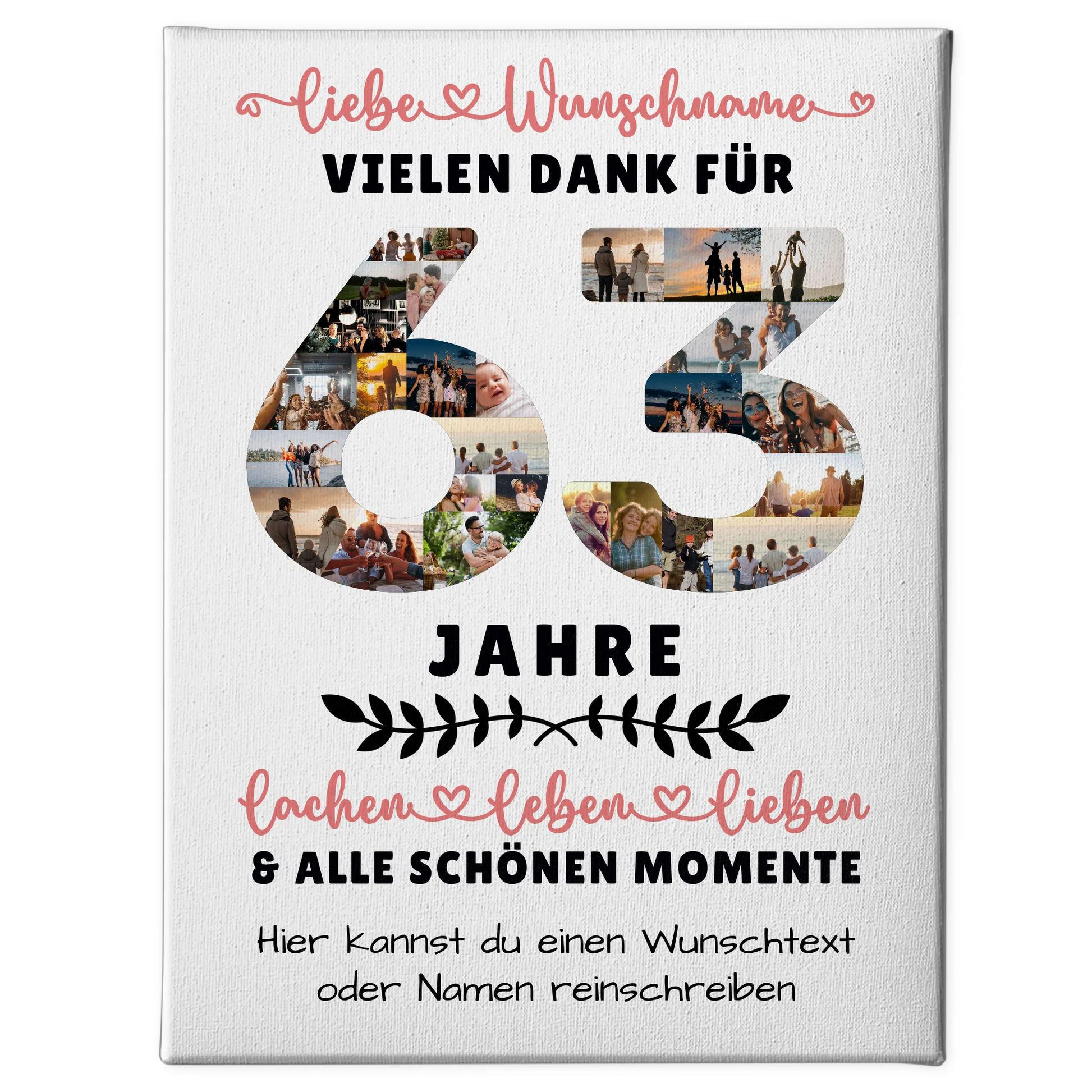 Personalisierte Leinwand 63 Geburtstag Für Bruder Schwester Mama & Papa 1