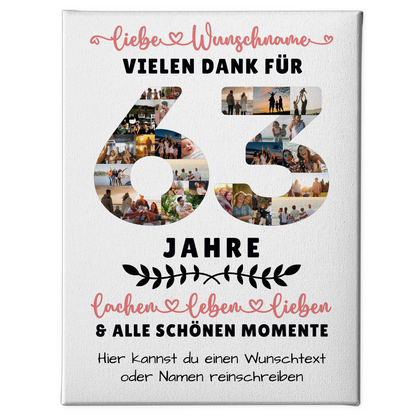 Personalisierte Leinwand 63 Geburtstag Für Bruder Schwester Mama & Papa 1