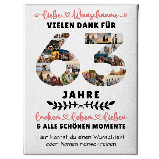 Personalisierte Leinwand 63 Geburtstag Für Bruder Schwester Mama & Papa 1