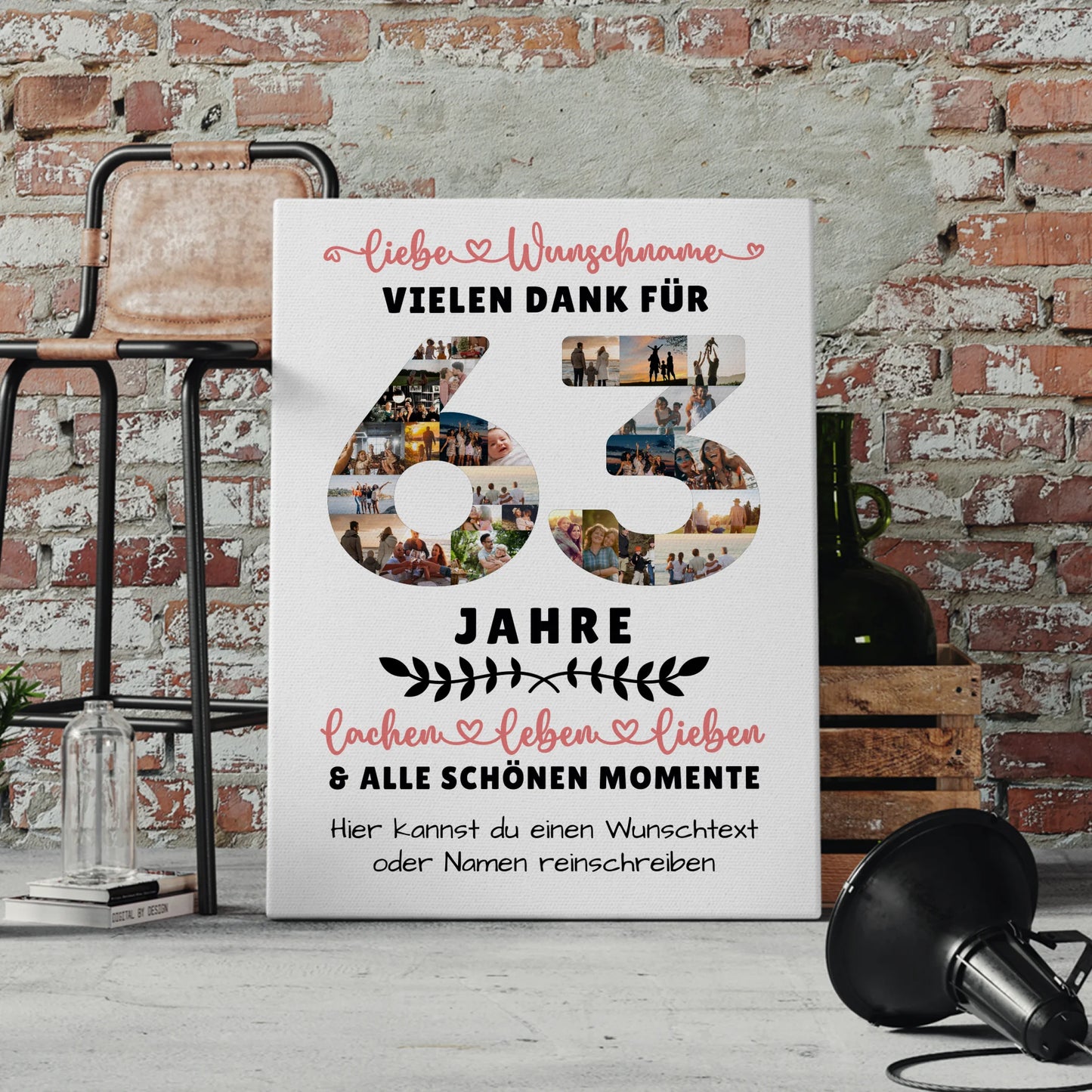 Personalisierte Leinwand 63 Geburtstag Für Bruder Schwester Mama & Papa 4