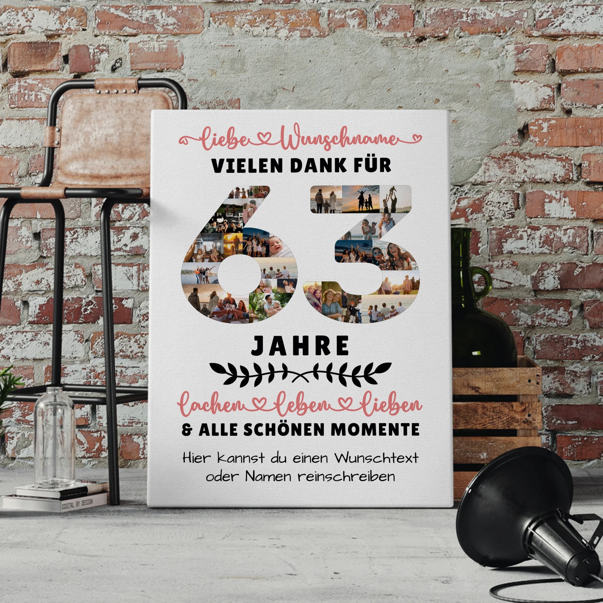 Personalisierte Leinwand 63 Geburtstag Für Bruder Schwester Mama & Papa 4