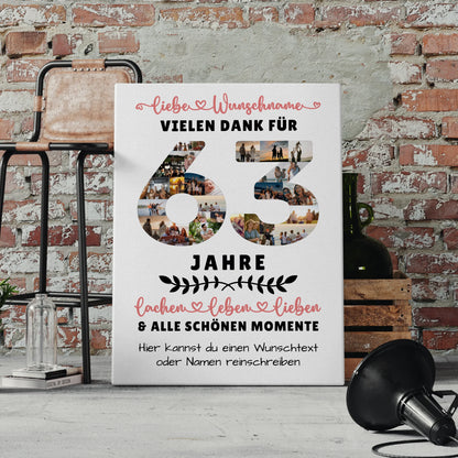 Personalisierte Leinwand 63 Geburtstag Für Bruder Schwester Mama & Papa 4