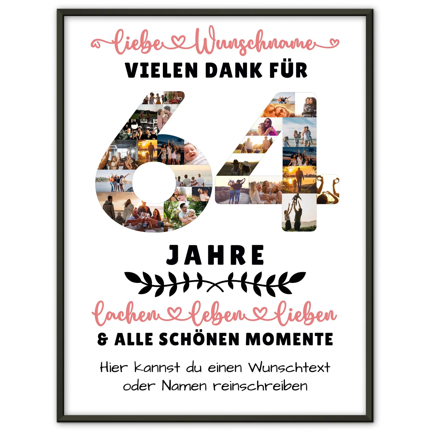 Personalisiertes Poster 64 Geburtstag Für Schwester Bruder Mama & Papa