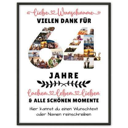 Personalisiertes Poster 64 Geburtstag Für Schwester Bruder Mama & Papa